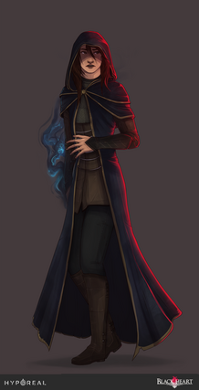 Old portrait of the Azriel when they were initially planned to just be an NPC at the start of the game instead of the PC.